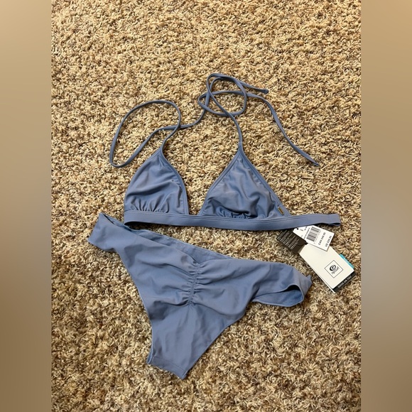 Rip Curl Bikini Mid Blue Top Size Small Bottom Size Medium - Picture 2 of 3
